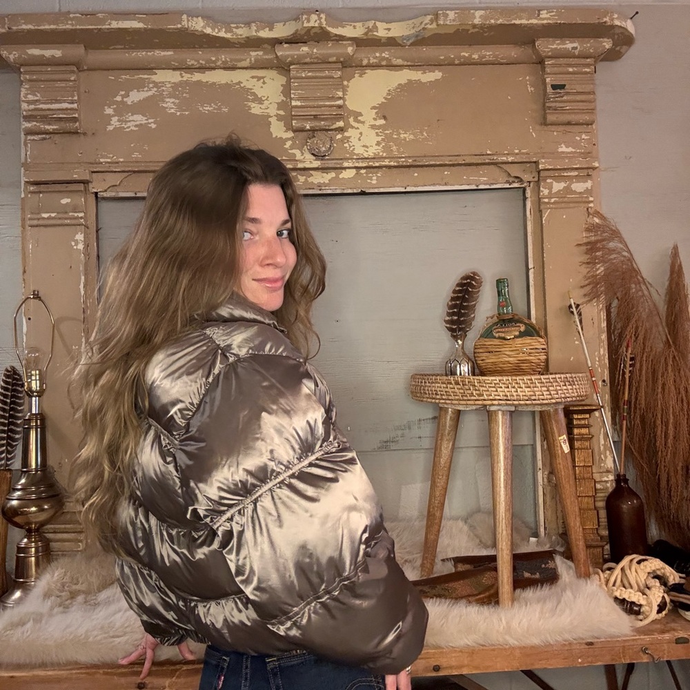 Shiny Brown Puffer Jacket